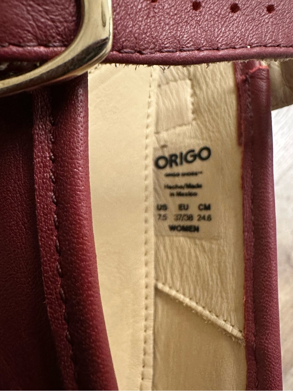 Origo Mary Jane Barefoot Flats in Red - Picture 3 of 6